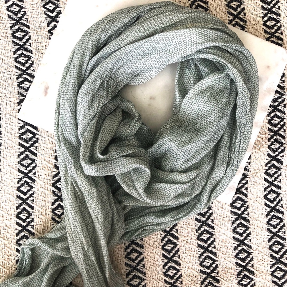 Light Green Patterned Scarf